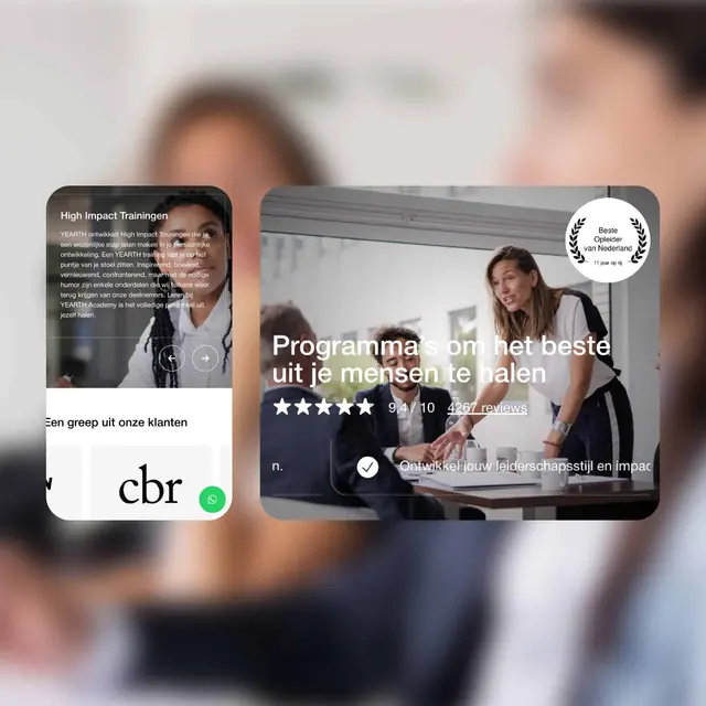 Websiteontwerp voor de opleidingsprogramma's van YEARTH Academy